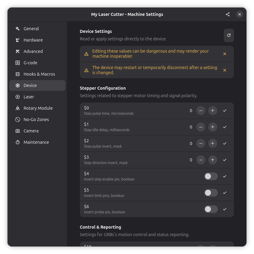 Device Settings