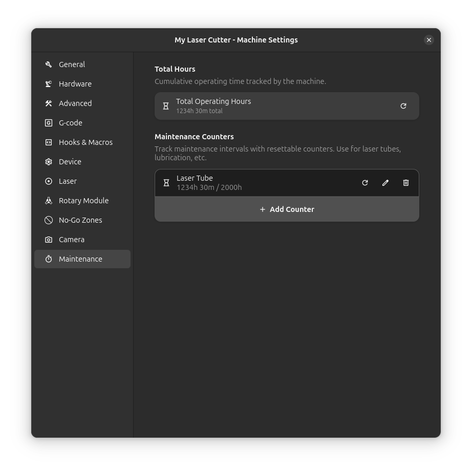 Maintenance Settings