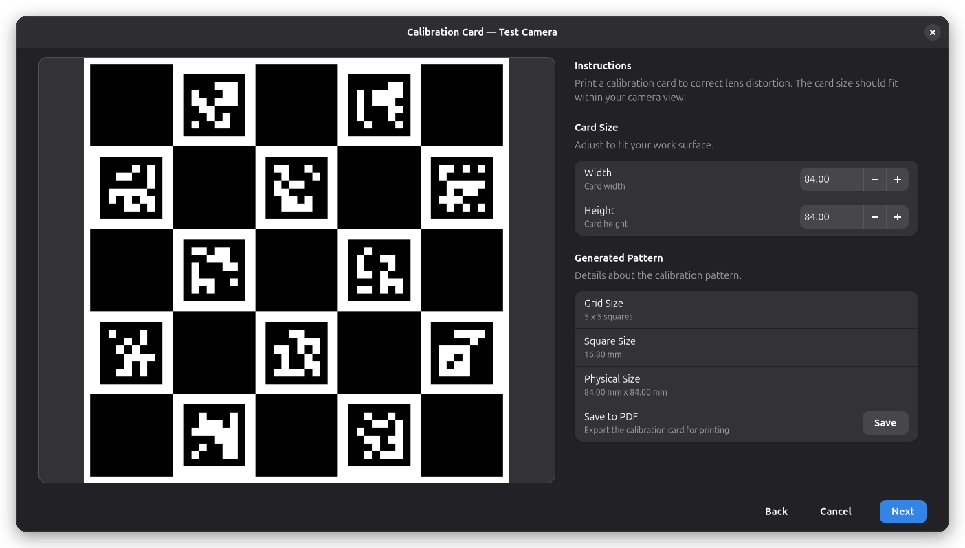 Wizard — Card Settings