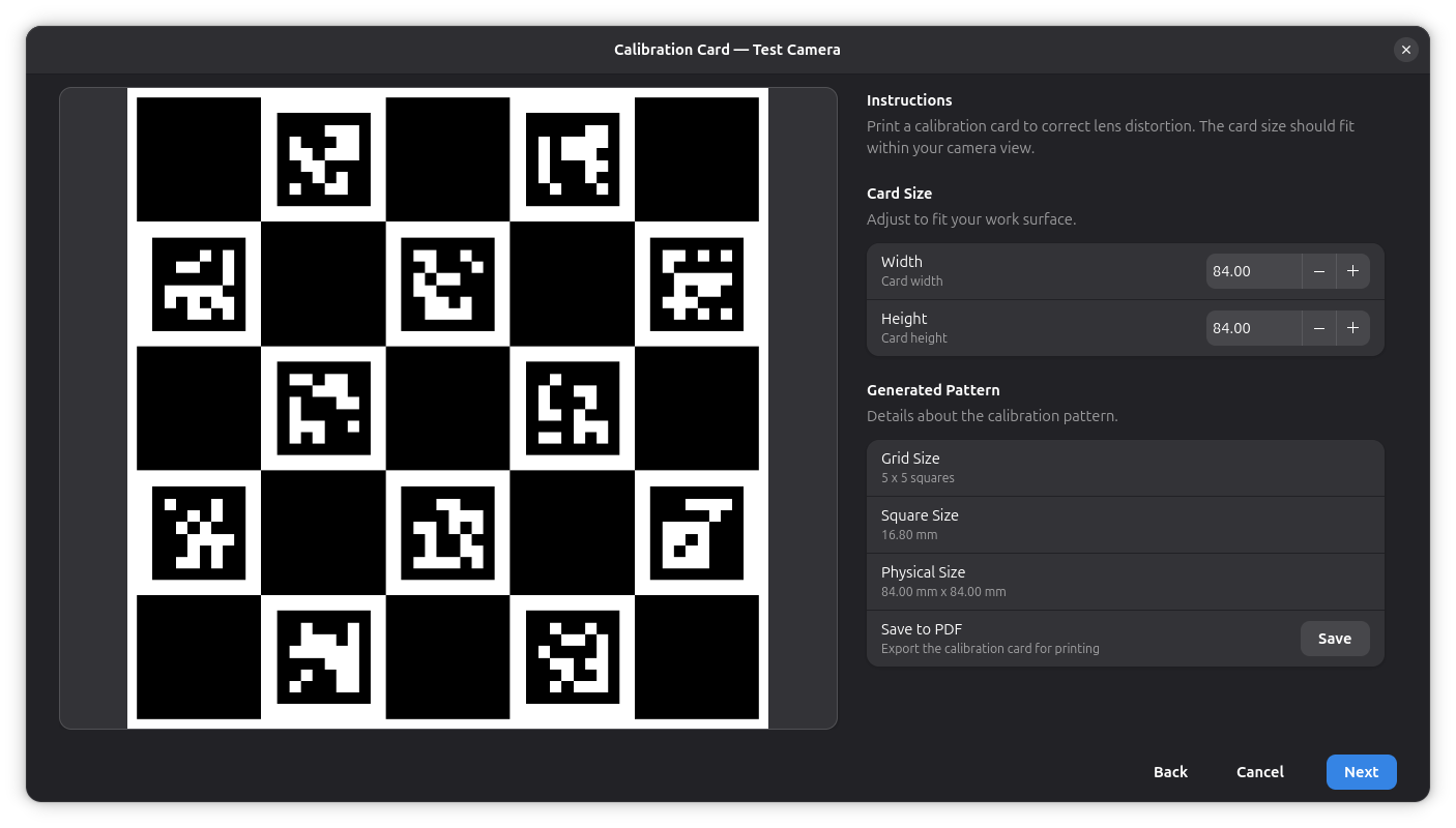 Wizard — Card Settings