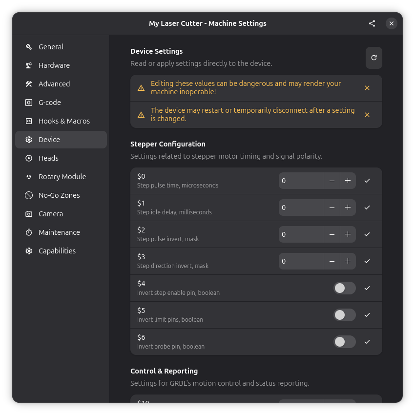 Device Settings
