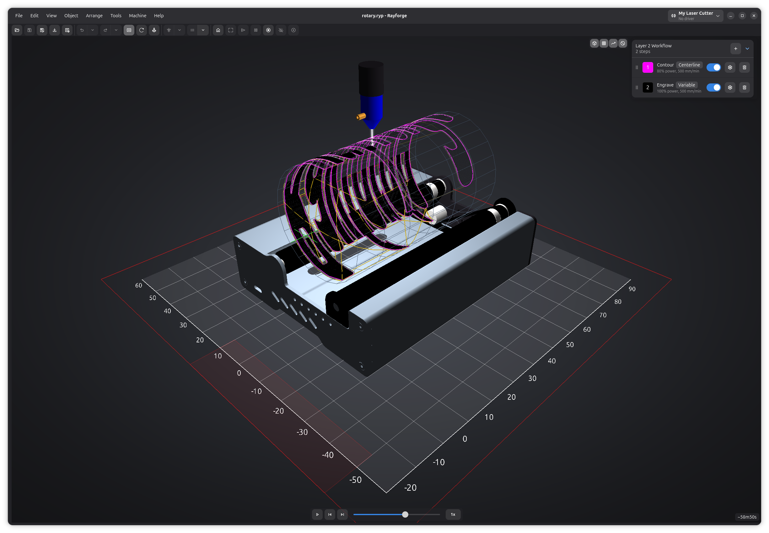 3D Preview in Rotary Mode