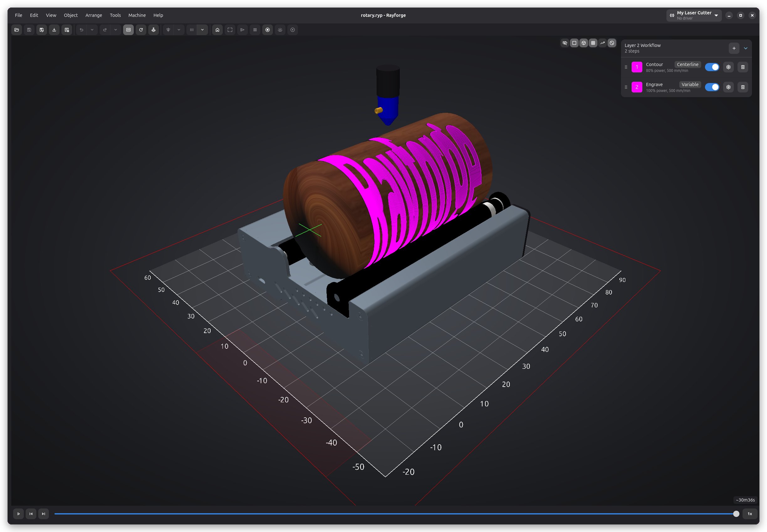3D Preview in Rotary Mode