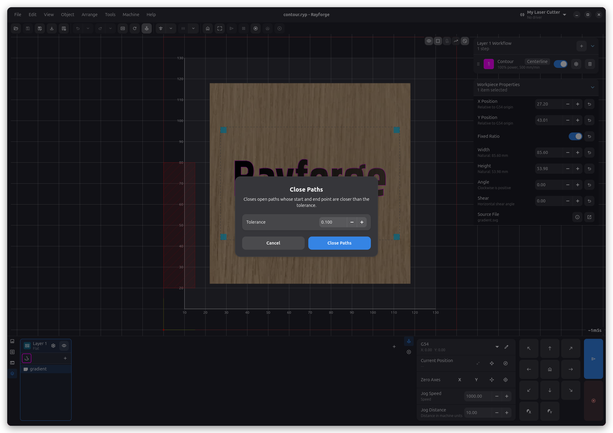 The Close Paths dialog