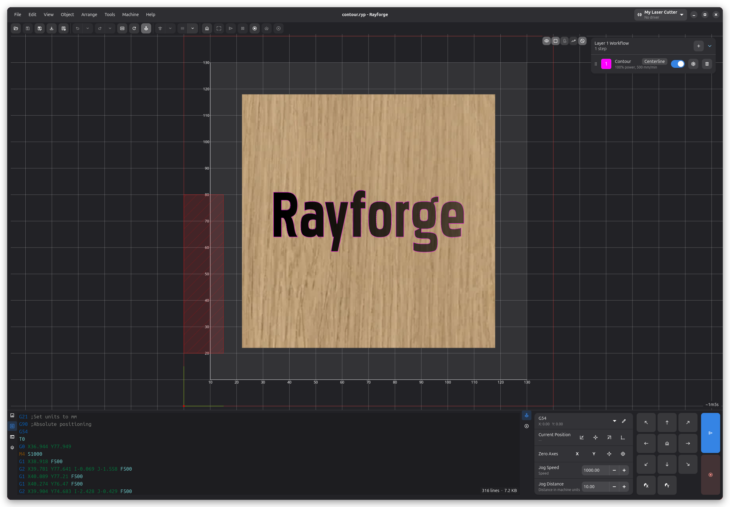 Rayforge Main Window