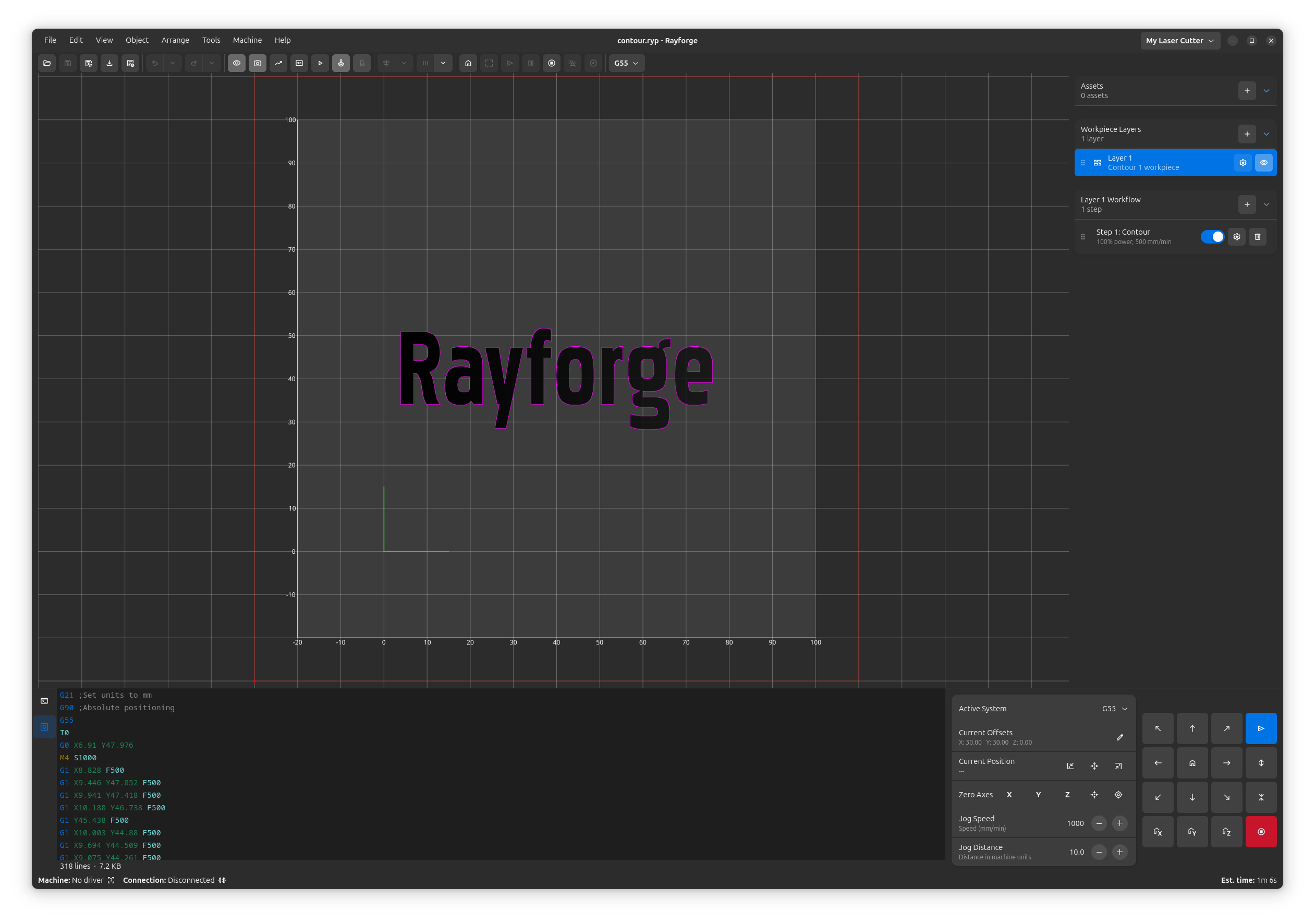 Rayforge Main Window