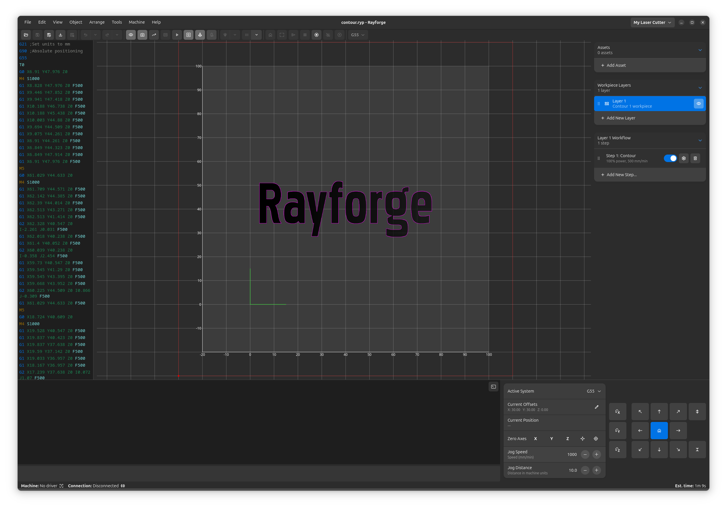 Rayforge Main Window