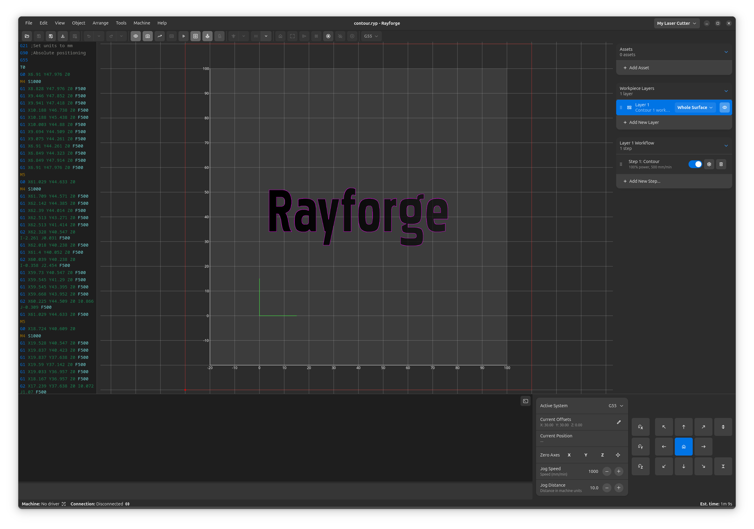 Rayforge Main Window