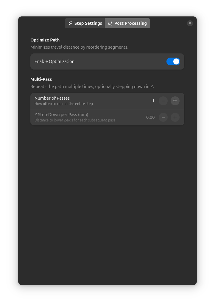 Frame Outline post-processing settings