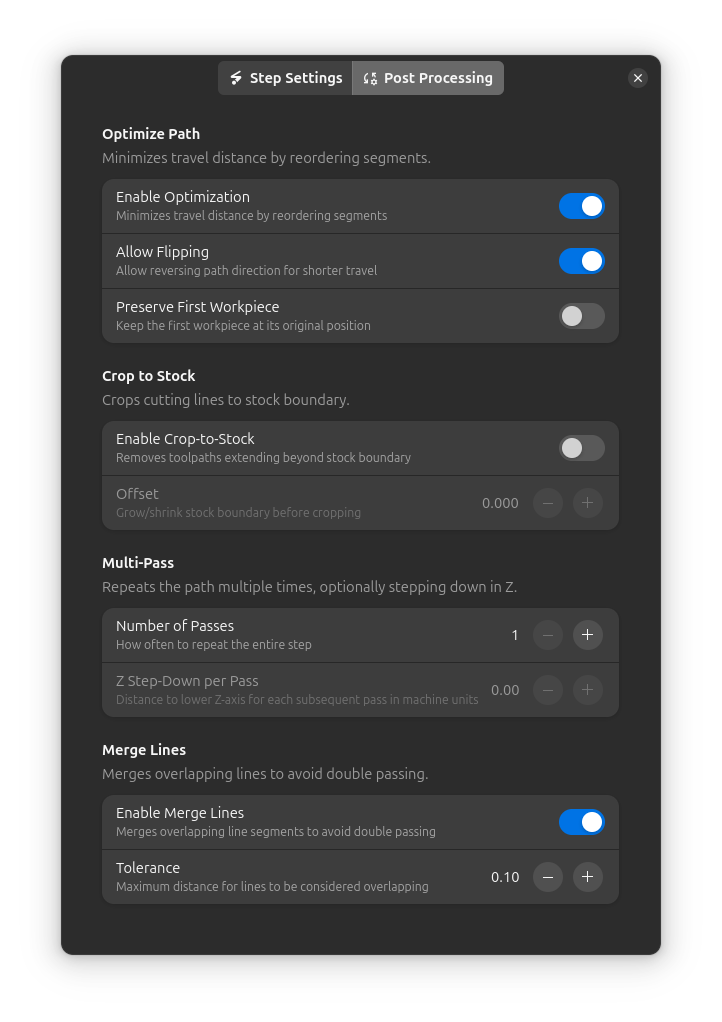 Frame Outline post-processing settings