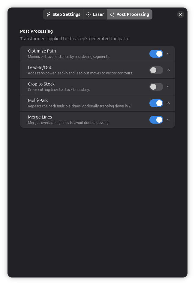 Frame Outline post-processing settings
