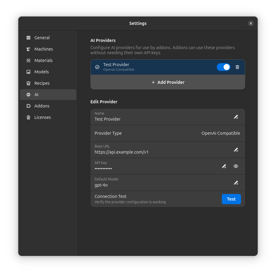 Configuración de Proveedor de IA