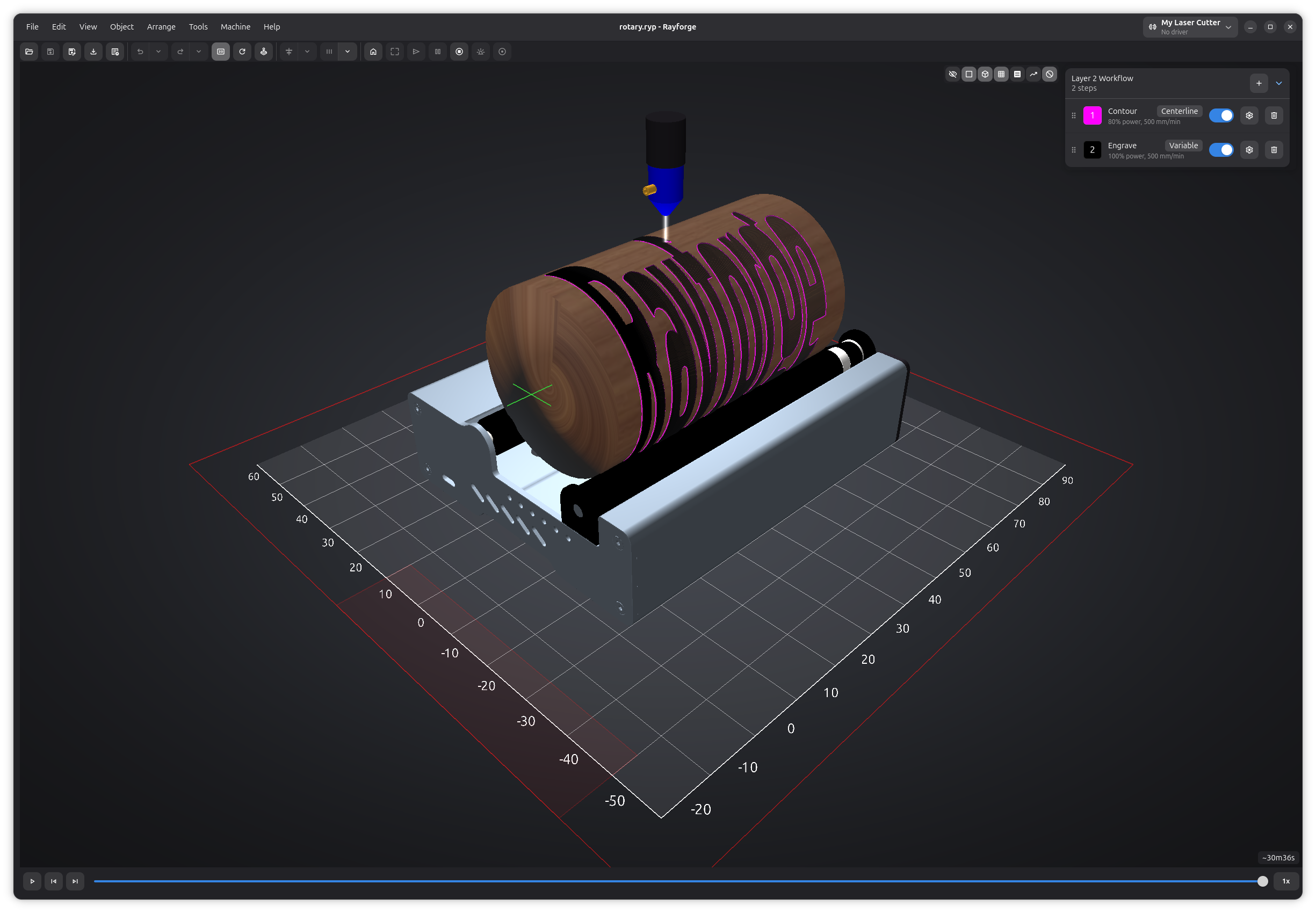 Vista previa 3D en modo rotativo