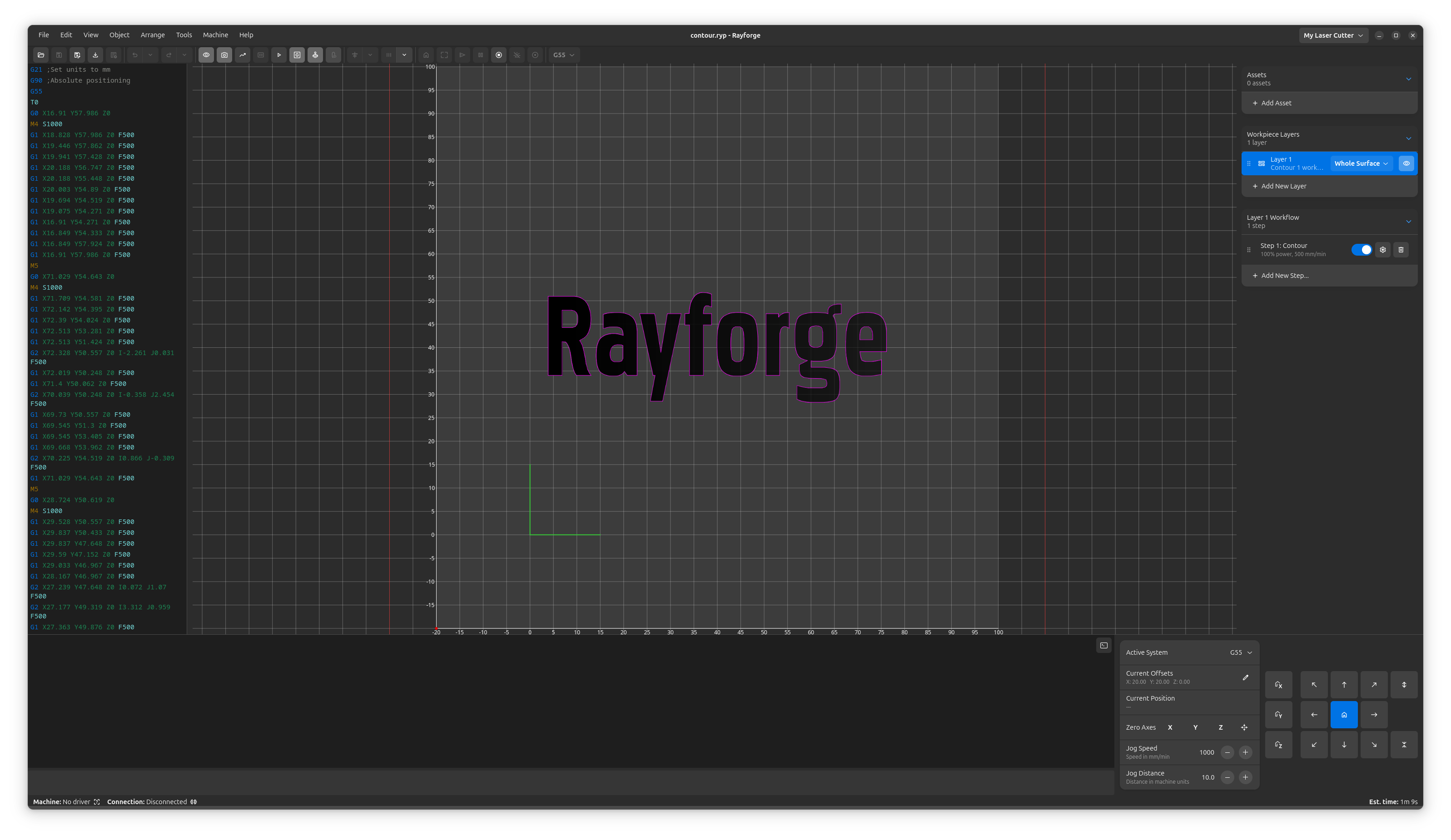 Rayforge Main Window