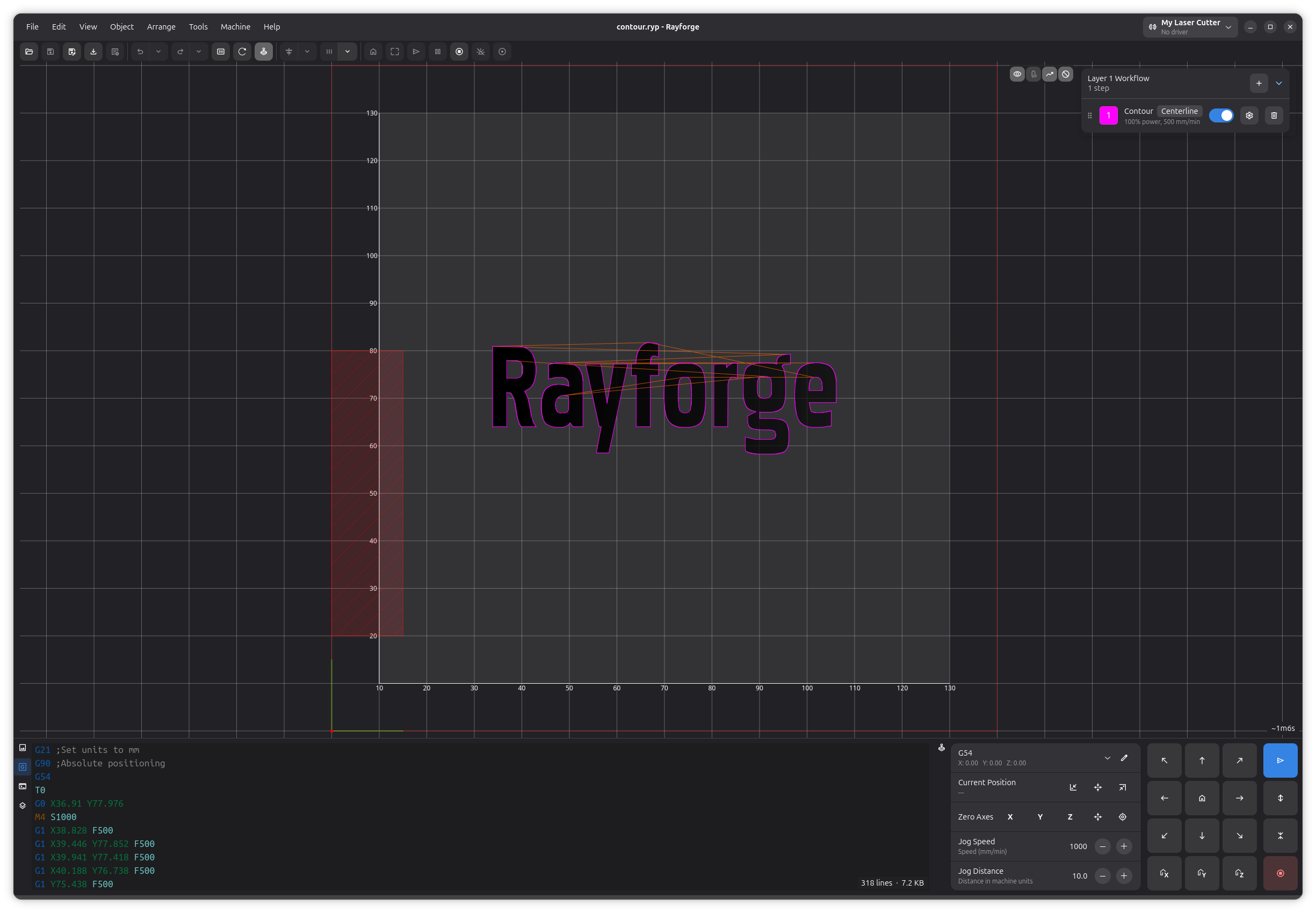 Janela Principal do Rayforge